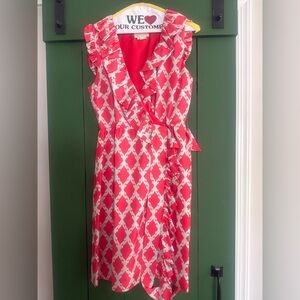 Spring! Vintage Kate Spade pink and aqua wrap dress EUC